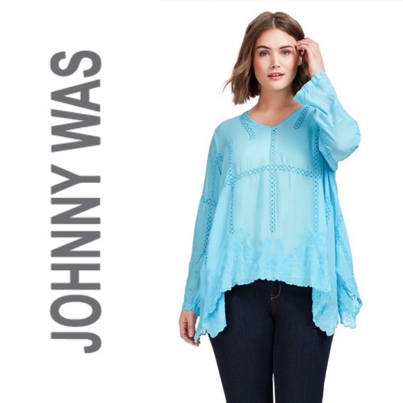 Johnny Was Tops - Johnny Was Cage Flare Shark-bite Eyelet Tunic